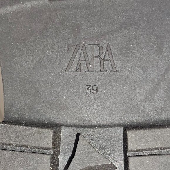 NEW Zara Z1B Chunky Black Leather Chelsea Pull On Boots Women's Size: 39 US 8 - Picture 10 of 11